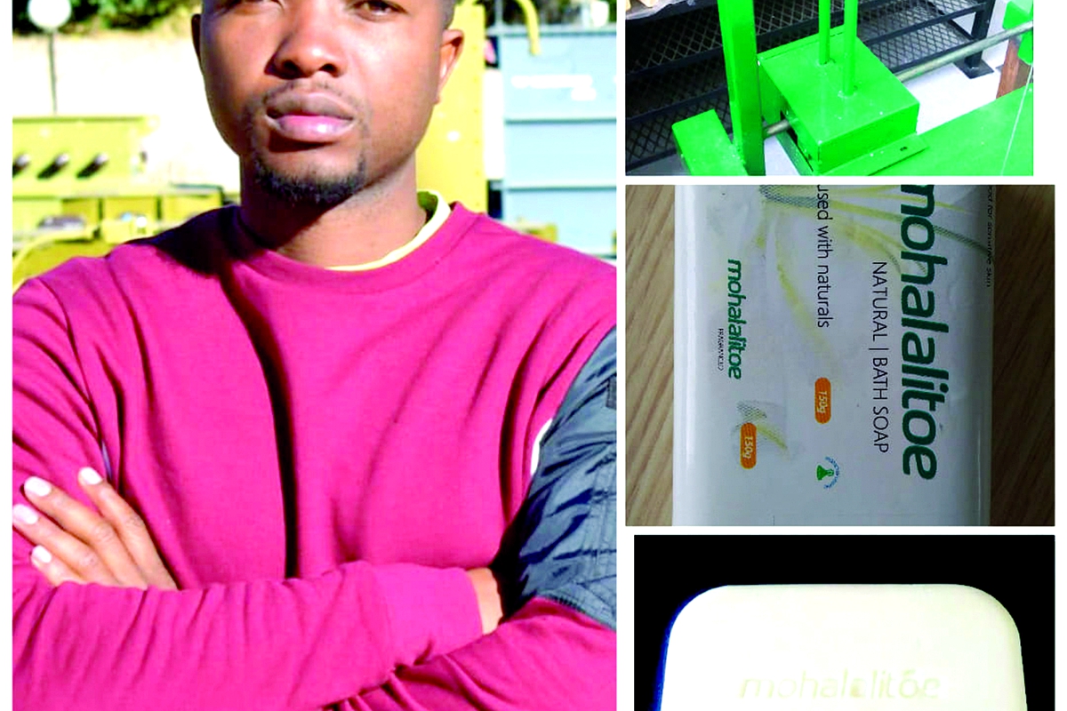 Fokothi graduate makes soap machine Fokothi graduate makes soap machine
